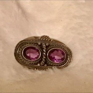 Meran Indonesia Sterling Silver Amethyst Ring
